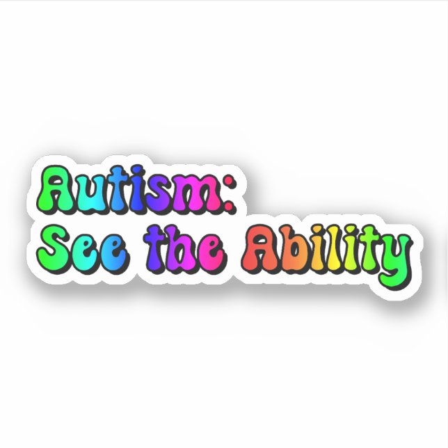 Autism: See the Ability Rainbow Typography (Front)