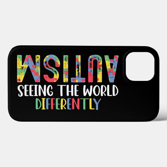 Autism Seeing The World Differently Autism Awarene Case-Mate iPhone Case (Back (Horizontal))