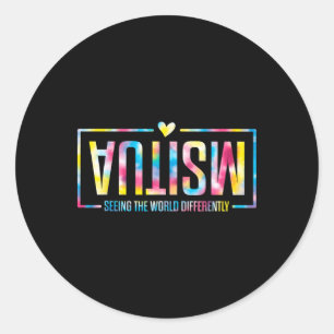 Autism Seeing The World Differently Autism Awarene Classic Round Sticker
