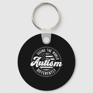 Autism Seeing The World Differently Autism Awarene Keychain