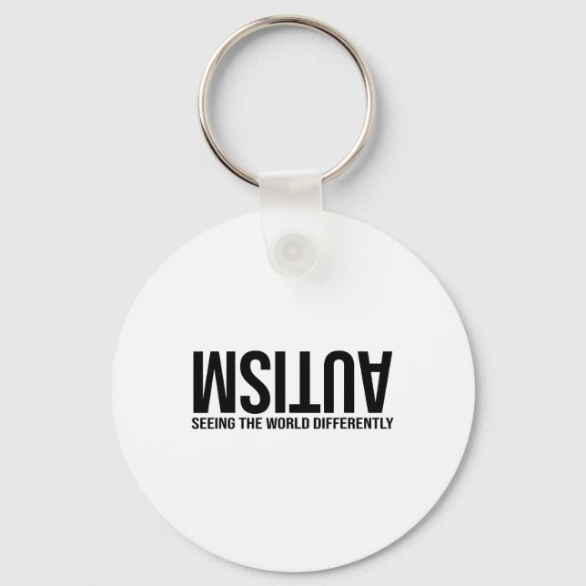 Autism Seeing The World Differently Autism Awarene Keychain (Front)