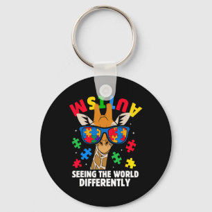 Autism Seeing The World Differently Awareness Gira Keychain