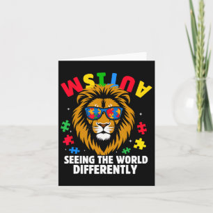 Autism Seeing The World Differently Awareness Lion Card