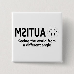 Autism Seeing The World From A Different Angle 2 Inch Square Button