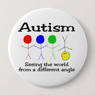 Autism Seeing The World From A Different Angle 4 Inch Round Button