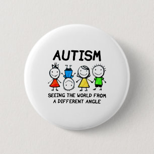 Autism Seeing The World From A Different Angle Aut 2 Inch Round Button