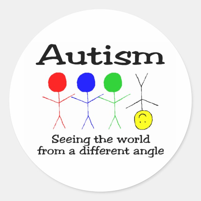 Autism Seeing The World From A Different Angle Classic Round Sticker (Front)
