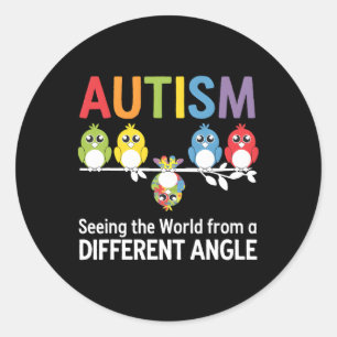 Autism Seeing The World From A Different Angle Cut Classic Round Sticker