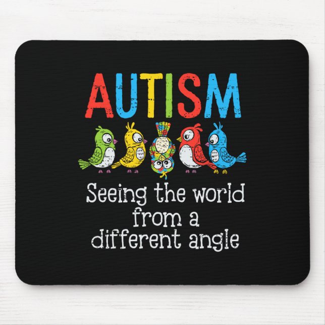 Autism Seeing The World From A Different Angle Cut Mouse Pad (Front)
