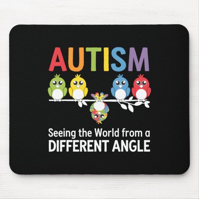 Autism Seeing The World From A Different Angle Cut Mouse Pad (Front)