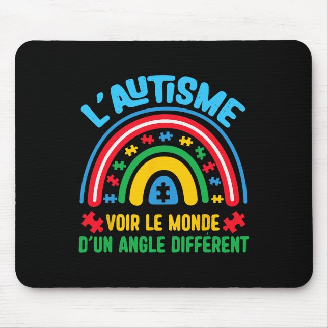 Autism Seeing The World From An Angle Autism Aware Mouse Pad (Front)