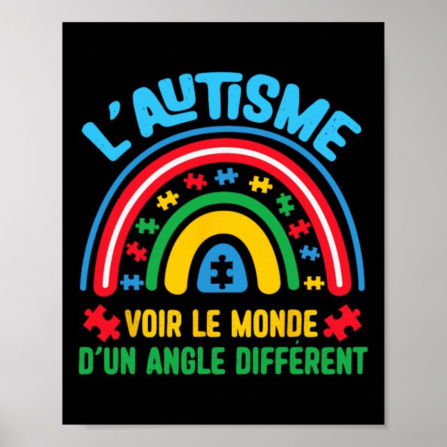 Autism Seeing The World From An Angle Autism Aware Poster (Front)