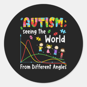 Autism Seeing World From Different Angles Sped Mat Classic Round Sticker