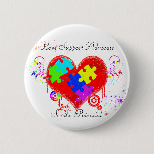 Autism Shining Heart 2 Inch Round Button