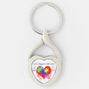 Autism Shining Heart Keychain