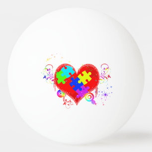 Autism Shining Heart Ping Pong Ball