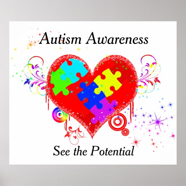 Autism Shining Heart Poster (Front)