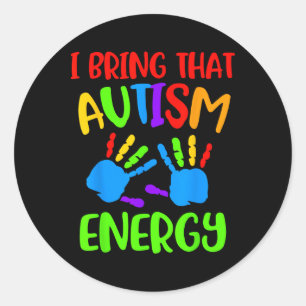 Autism Shirt Autism Energy Spectrum Asd Awareness Classic Round Sticker