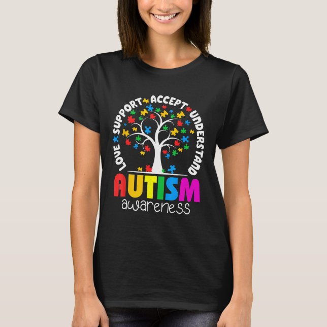Autism Shirt Love Accept Support Autistic Autism A (Front)