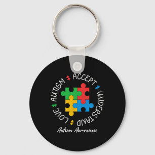 Autism Shirt Love Accept Support Autistic Autism A Keychain