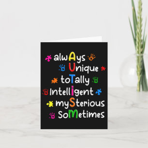Autism Shirts Always Unique Totally Intelligent My Card