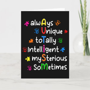 Autism Shirts Always Unique Totally Intelligent My Card