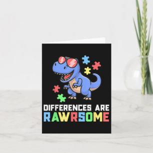 Autism Shirts For Boys Dinosaur Trex Awareness Puz Card