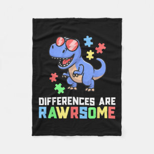 Autism Shirts For Boys Dinosaur Trex Awareness Puz Fleece Blanket