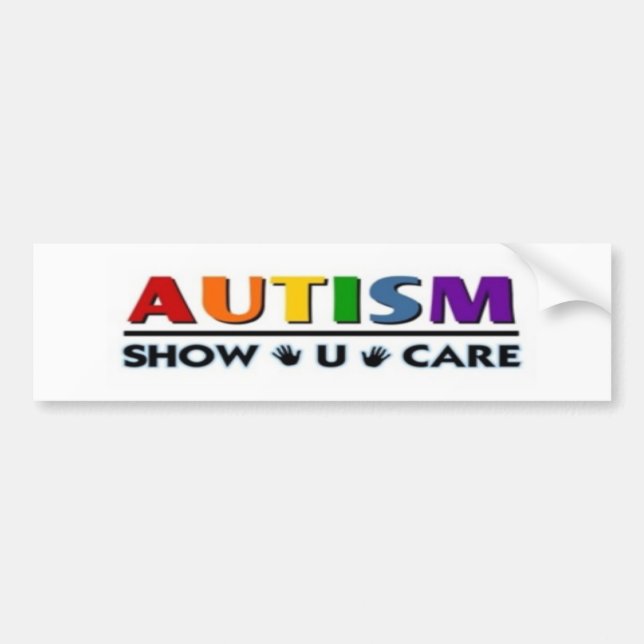 autism show u care bumper sticker (Front)
