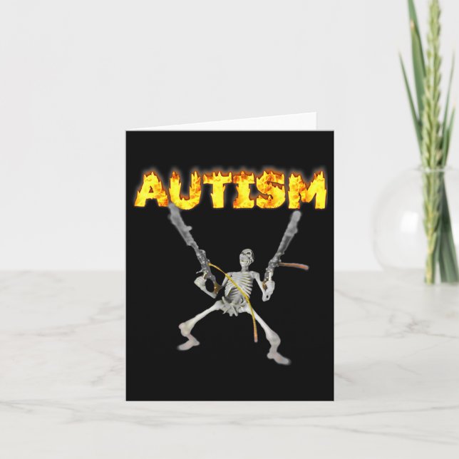 Autism Skeleton Funny Oddly Specific Dank Meme 1  Card (Front)