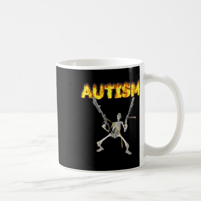 Autism Skeleton Funny Oddly Specific Dank Meme 2  Coffee Mug (Right)