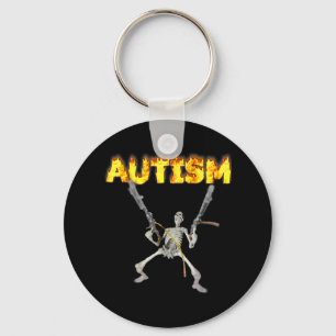 Autism Skeleton Funny Oddly Specific Dank Meme 2 Keychain