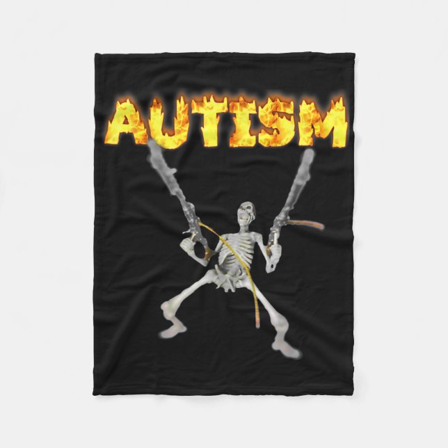 Autism Skeleton Funny Oddly Specific Dank Meme 3  Fleece Blanket (Front)