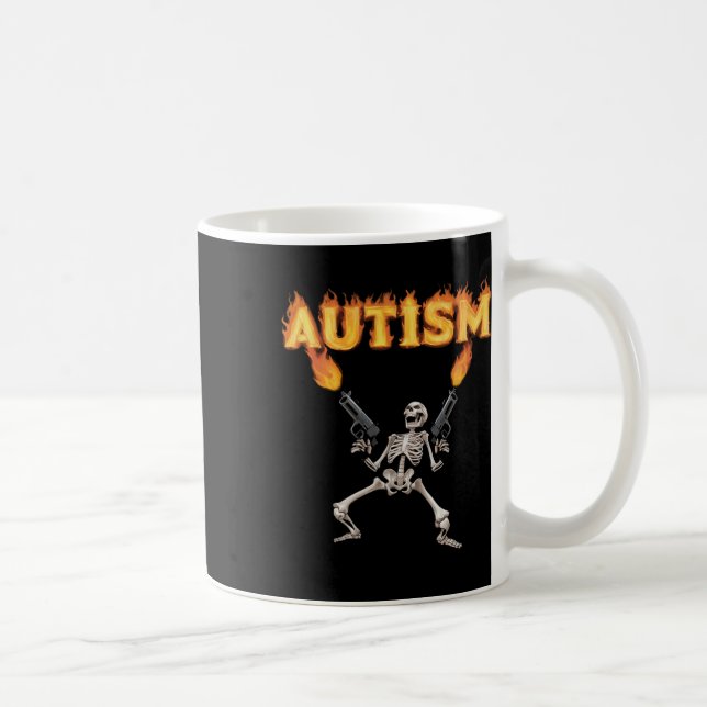 Autism Skeleton Funny Oddly Specific Dank Meme  Coffee Mug (Right)