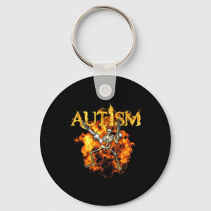 Autism Skeleton Guns Funny Fire Bones Spooky Keychain