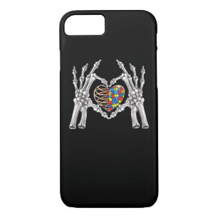 Autism Skull Hand Puzzle Piece Heart Creative Case-Mate iPhone Case