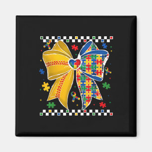 Autism Softll Coquette Bow Autism Awareness Mother Magnet