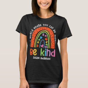 Autism Son Child Daughter Mom Be Kind Rainbow T-Shirt