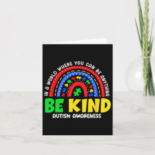 Autism Son Child Daughter Mom Rainbow Be Kind Card