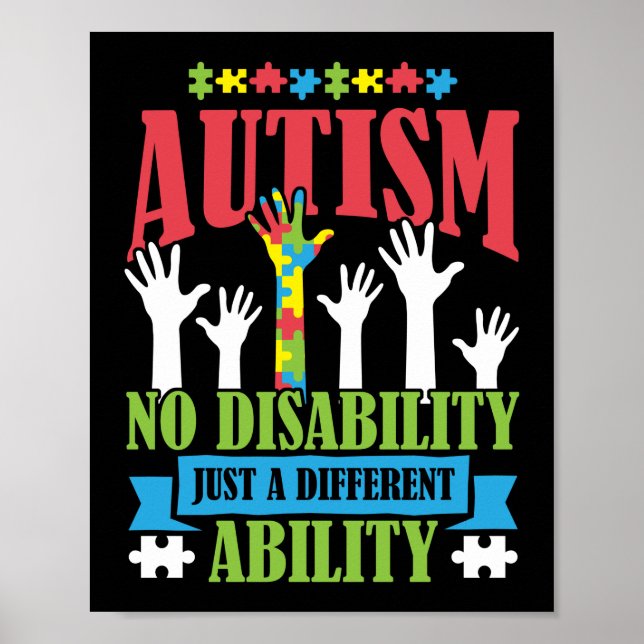 Autism Son Child Daughter No Disability Different Poster (Front)