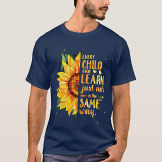 Autism Special Education Teacher Sunflower T-Shirt