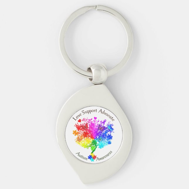 Autism Spectrum Tree Keychain (Front)