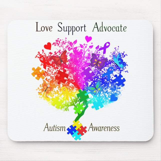 Autism Spectrum Tree Mouse Pad (Front)