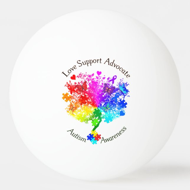 Autism Spectrum Tree Ping Pong Ball (Front)