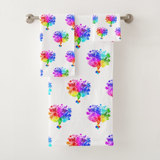 Autism Spectrum Trees Bath Towel Set (Insitu)