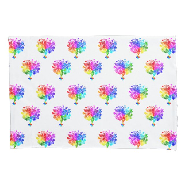 Autism Spectrum Trees Pillowcase (Front)
