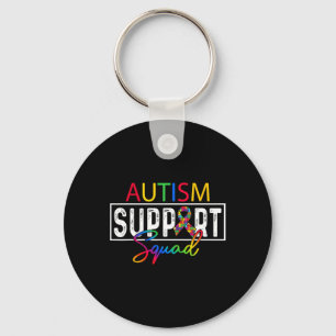 Autism Squad Awareness Autism Support Team Group F Keychain