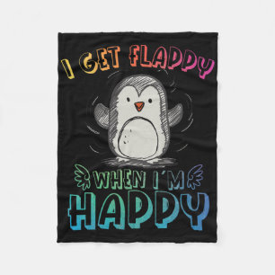 Autism Stimming Penguin I Get Flappy When I´m Happ Fleece Blanket