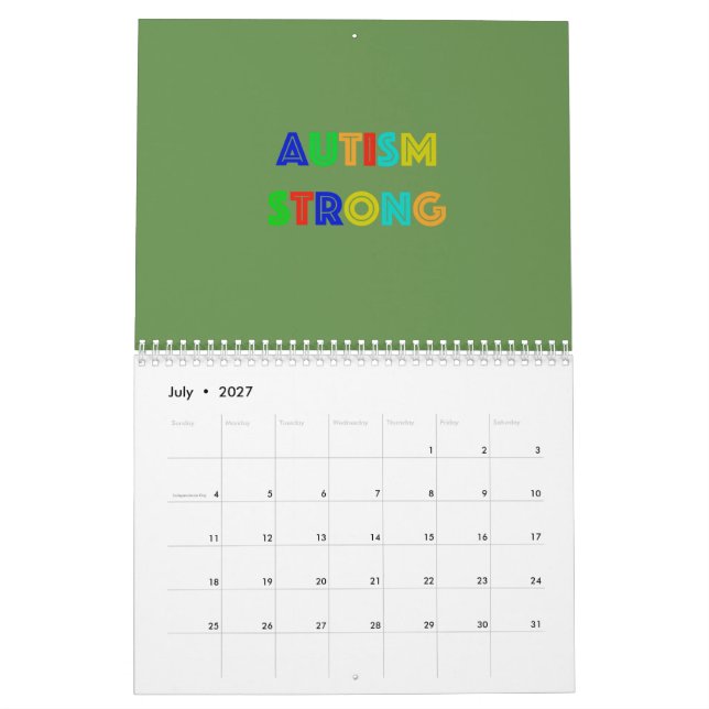 Autism Strong Calendar (Jul 2027)