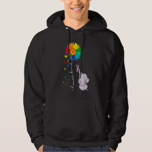 Autism Sunflower Autism Awareness Elephant Choose  Hoodie